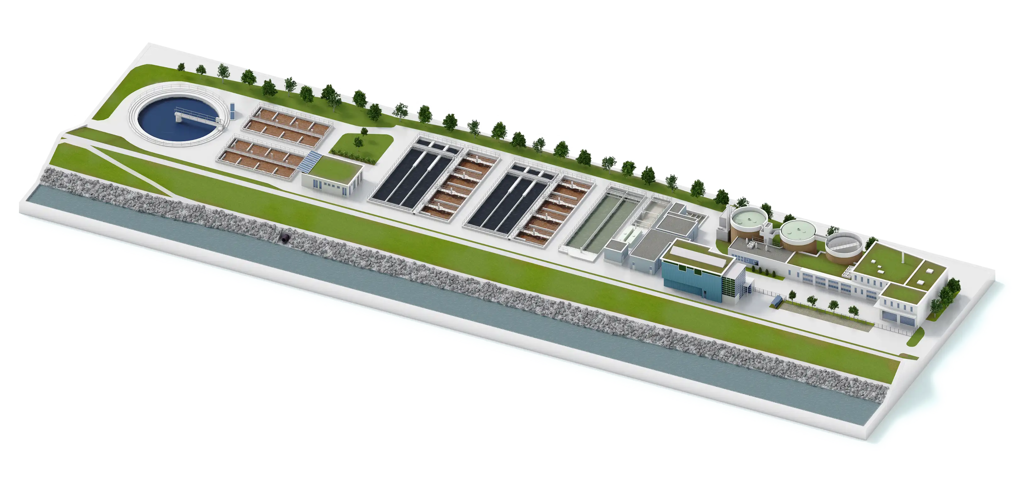 Gesamtübersicht der Abwasserreinigungsanlage